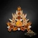 Broša "Kristāla Zars II (Light Amber / Topaz / Golden Shadow)" ar Swarovski™ kristāliem